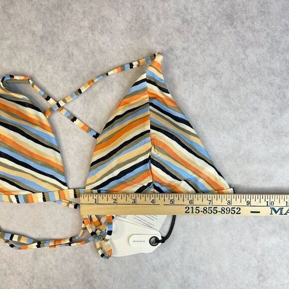 prAna Bikini Set Womens Size XL Triangle Top Reversible Bottom Striped NEW! $125 - Picture 8 of 11